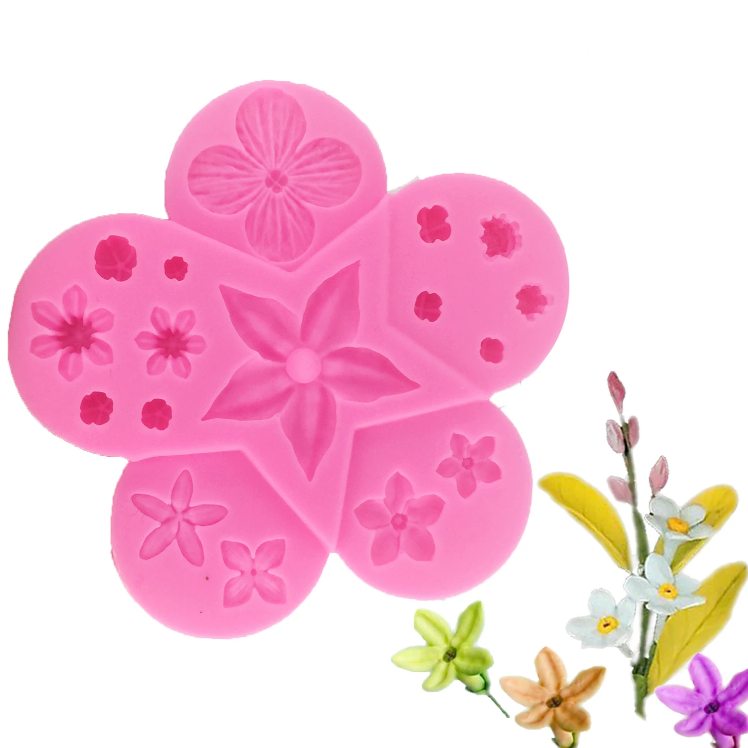 1pc Flower Silicone Mold Bouquet Casting Mold DIY Decoration Chocolate Sugar Resin Candle 3D Mould Crafts Tools