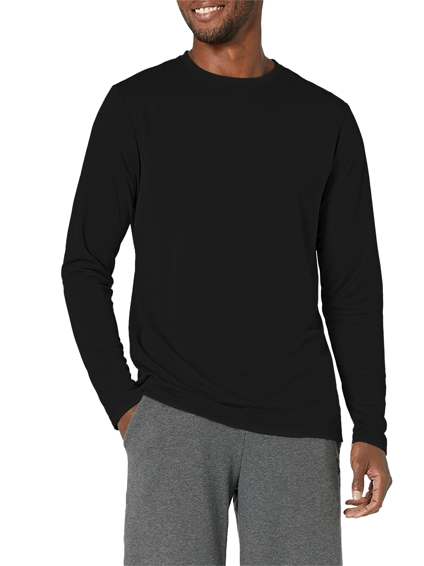 Herren Langarm-Sonnenschutz-Shirt Leichtes Workout UV-Schutz Schnelltrocknend Wander-T-Shirt Radsport Angeln Sportoberteil – Detail 6