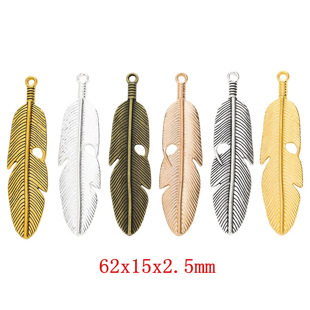 9pieces（leaf）vintage zinc alloy charm metal pendant DIY jewelry discovery making accessories965