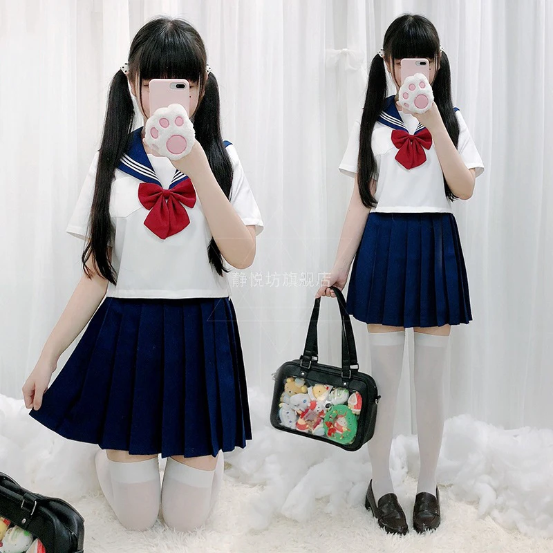 

Jk Uniform Academic Style Japanese Student Cosplay Sexy Navy Costume Laurie Outfit Daily Student Girl Skirt Anime Disfraz