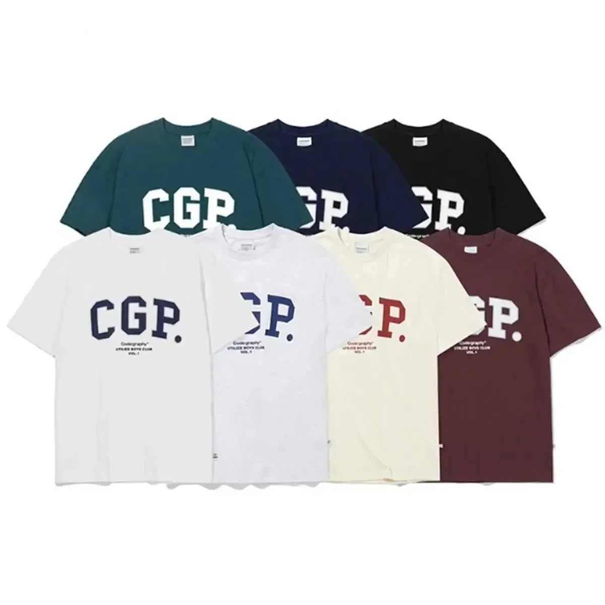 Koreańska niszowa modna marka Codegraph w tym samym stylu CGP z krótkim rękawem i męska damska codzienna luźny T-shirt letnia odzież męska