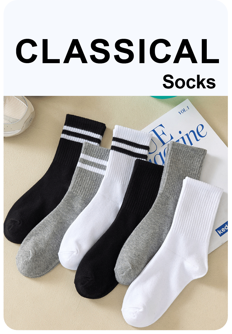 5/6/10 Pairs Women's Mid Socks Solid Color Breathable Comfortable In Autumn Winter Absorbing High-Quality Casual Socks Sports