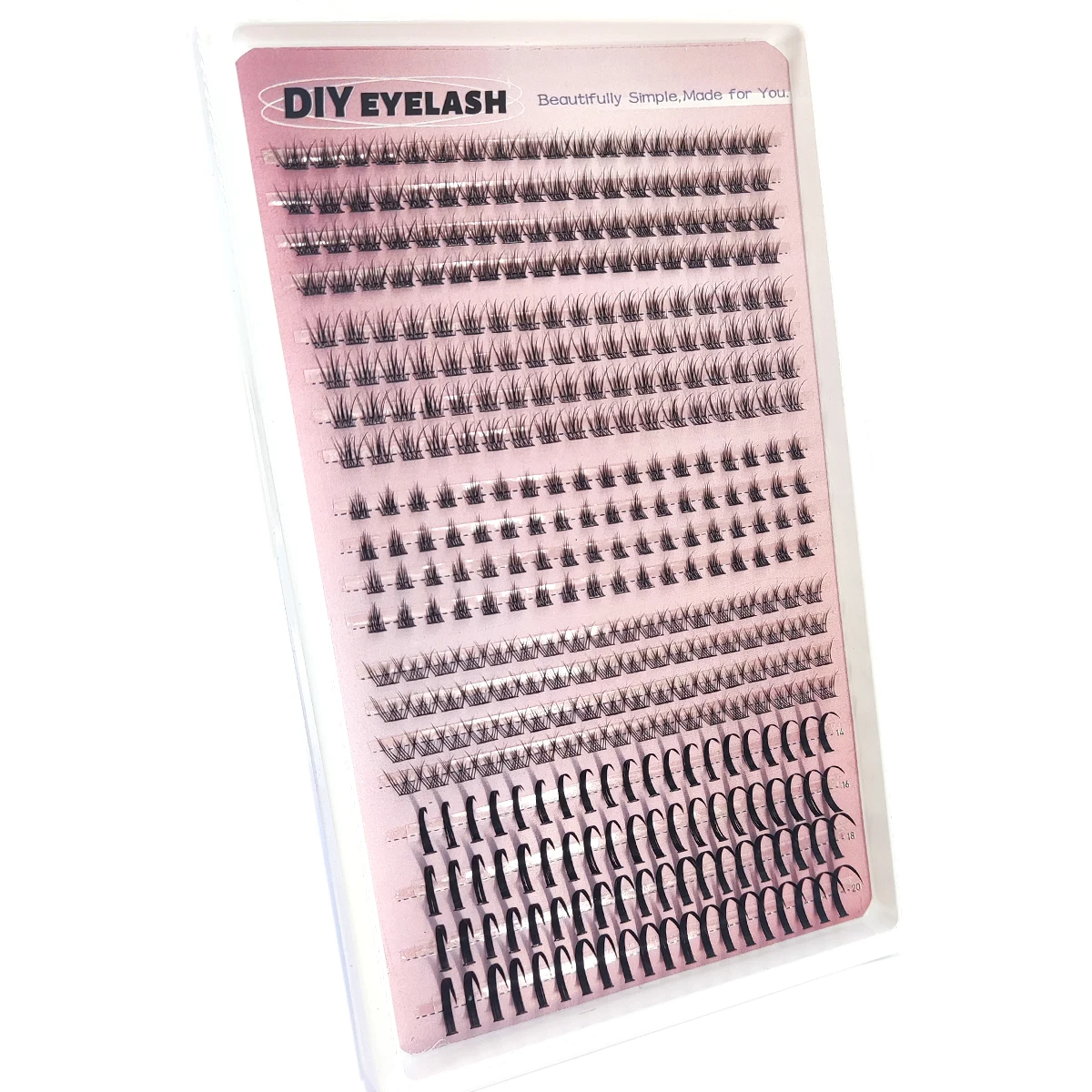 20 filas de pestañas inferiores y grupos de pestañas puntiagudas grupos de pestañas individuales grupos de pestañas puntiagudas extendidas DIY dibujos animados st