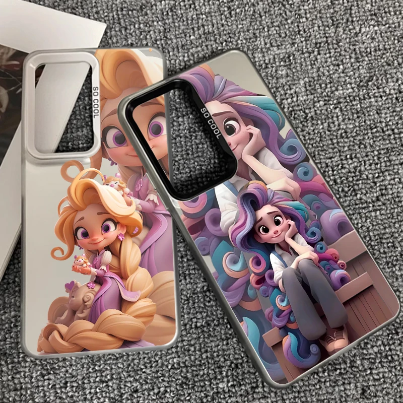 Disney Princess Beautiful For Redmi Note 13 12 12S 11 11S 11E 10 10T 10S 9C 9T Pro Plus Max Lite 5G Colorful Silver Phone Case