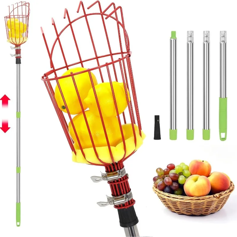 

High Altitude Fruit Picking Claw Tool, Metal Garden Basket for Peaches, Pears, and Oranges, Convenient Gardening Tool