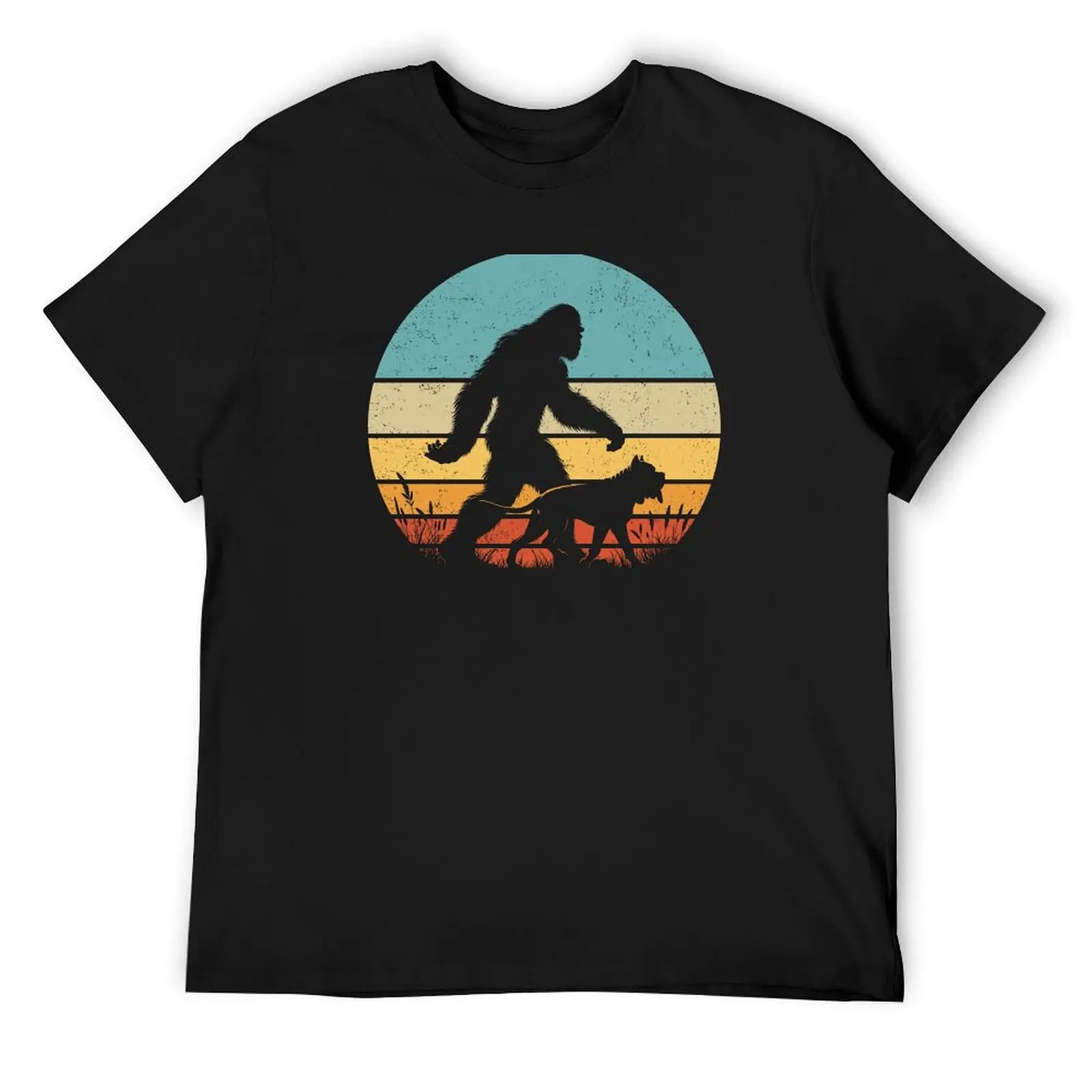 Bigfoot Sasquatch Walking Neapolitan Mastiff Dog Vintage Distressed Dog T-Shirt sublime customizeds cheap stuff tees T-shirt men