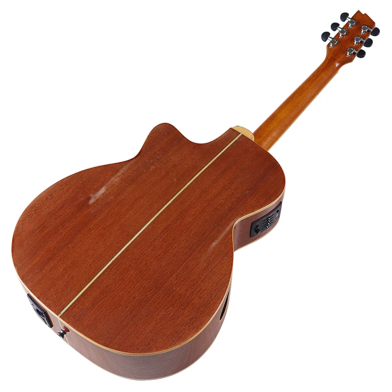 Stock 40 Inch  6 Strings Acoustic Guitar Solid Wood Top Folk Guitar Good Handicraft With Flaw