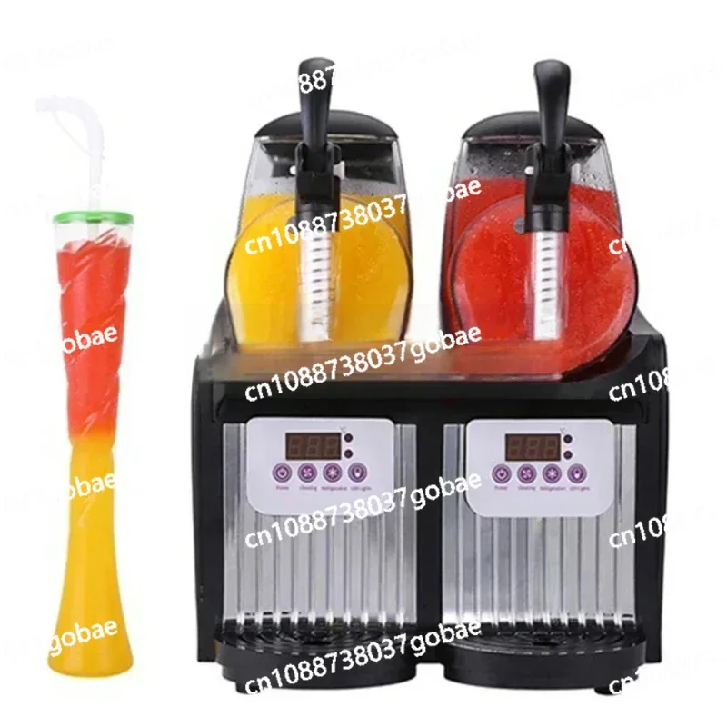 5L Commercial Slushy 2.5L X 2 Double Automatic Slush Maker Drink Snow Melting 300W