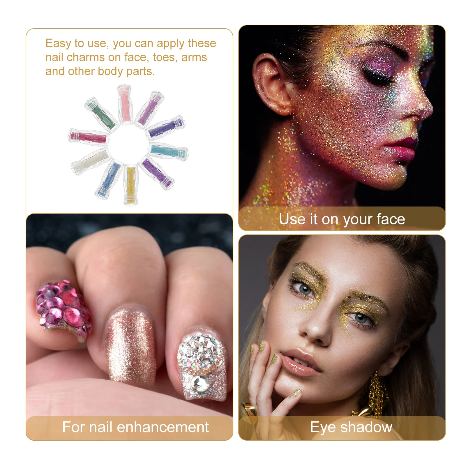 

10 бутылочек для ногтей, микростеклянные бусины-икры, элегантные украшения для дизайна ногтей, блестящие аксессуары для рукоделия, бусины-икра для ногтей