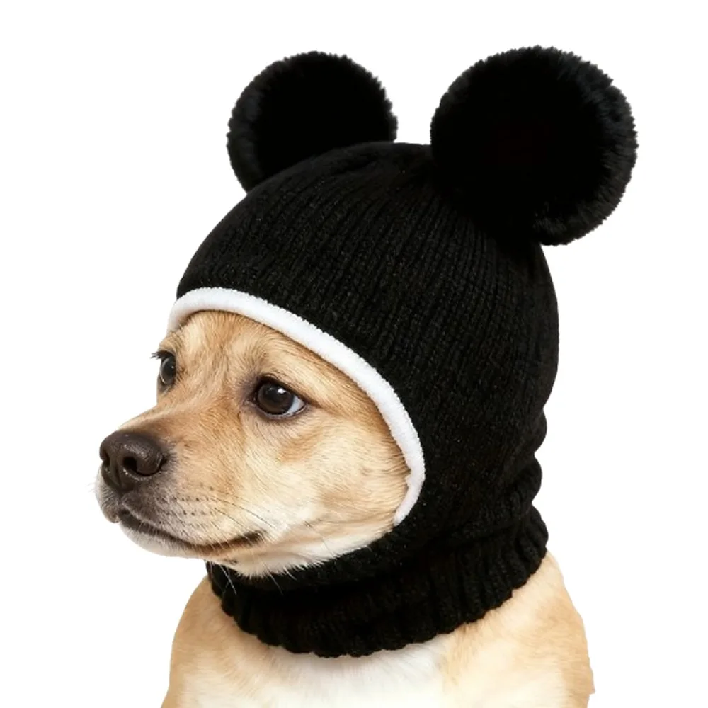 

Cute Pet Knitted Warm Hat Noise Reduction Hearing Protection Dog Calming Earmuff Handmade Comfortable Pet Headgear Winter Season
