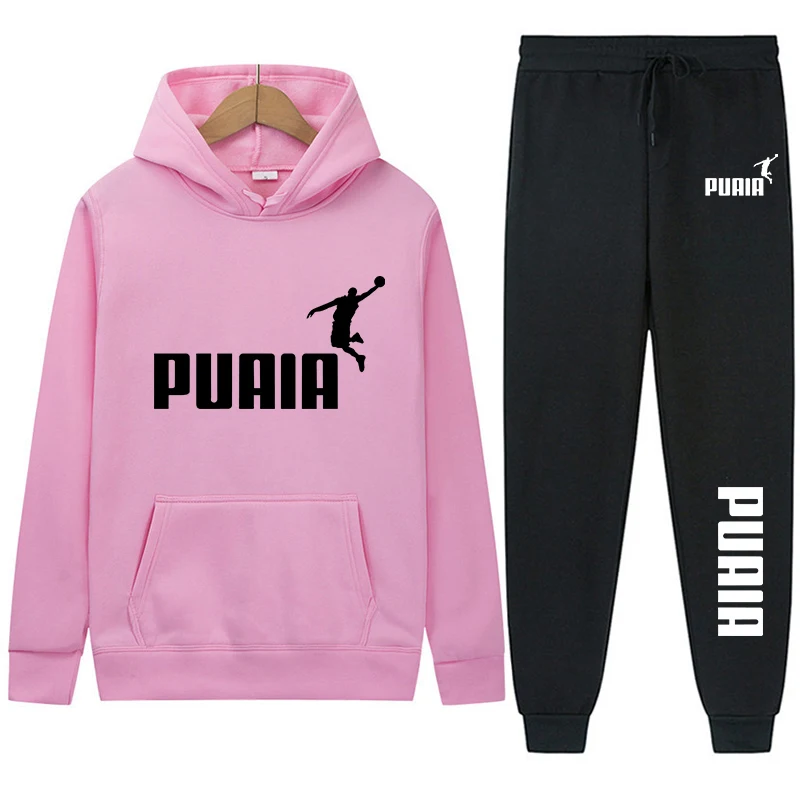 Nowa jesienno-zimowa męska damska dresowa bluza z kapturem + spodnie 2 szt. Modna zestaw kombinezon moda Hip Hop Y2K odzież sportowa bluzy sportowe