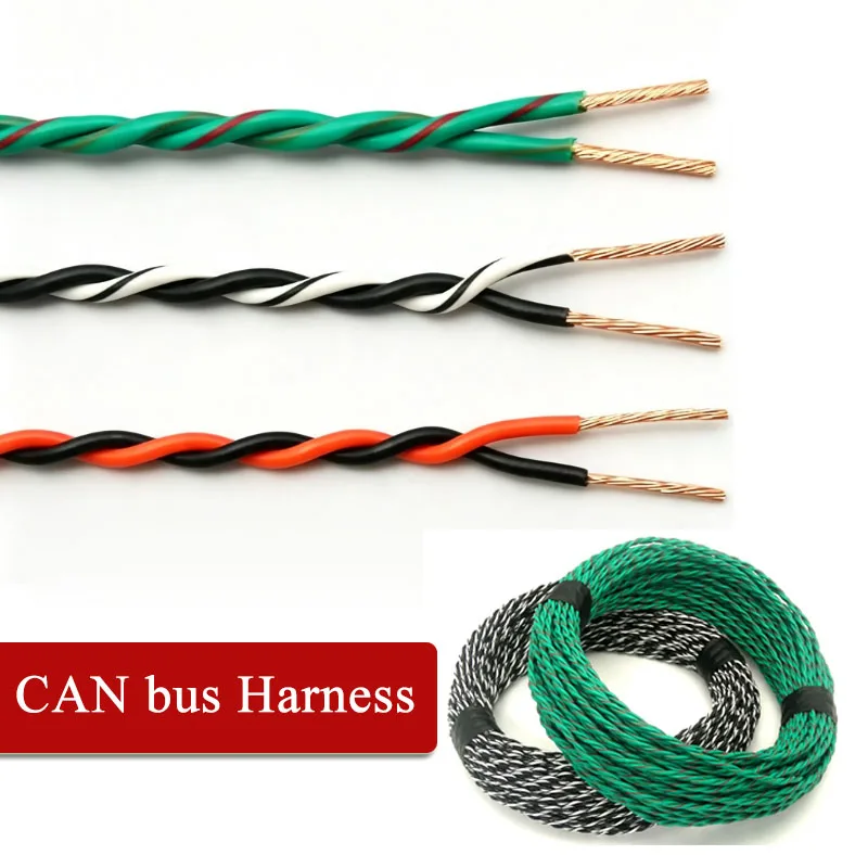 10M CAN Bus Signal Line Automobile Pure Copper Twisted Pair Cable High Temperature Resistant 0.3/0.5/0.85 Square Audio Cable