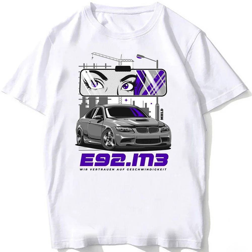 

Camiseta de coche deportivo de la leyenda alemana E92 M3 nuevas camisetas blancas informales manga corta para hombre de verano