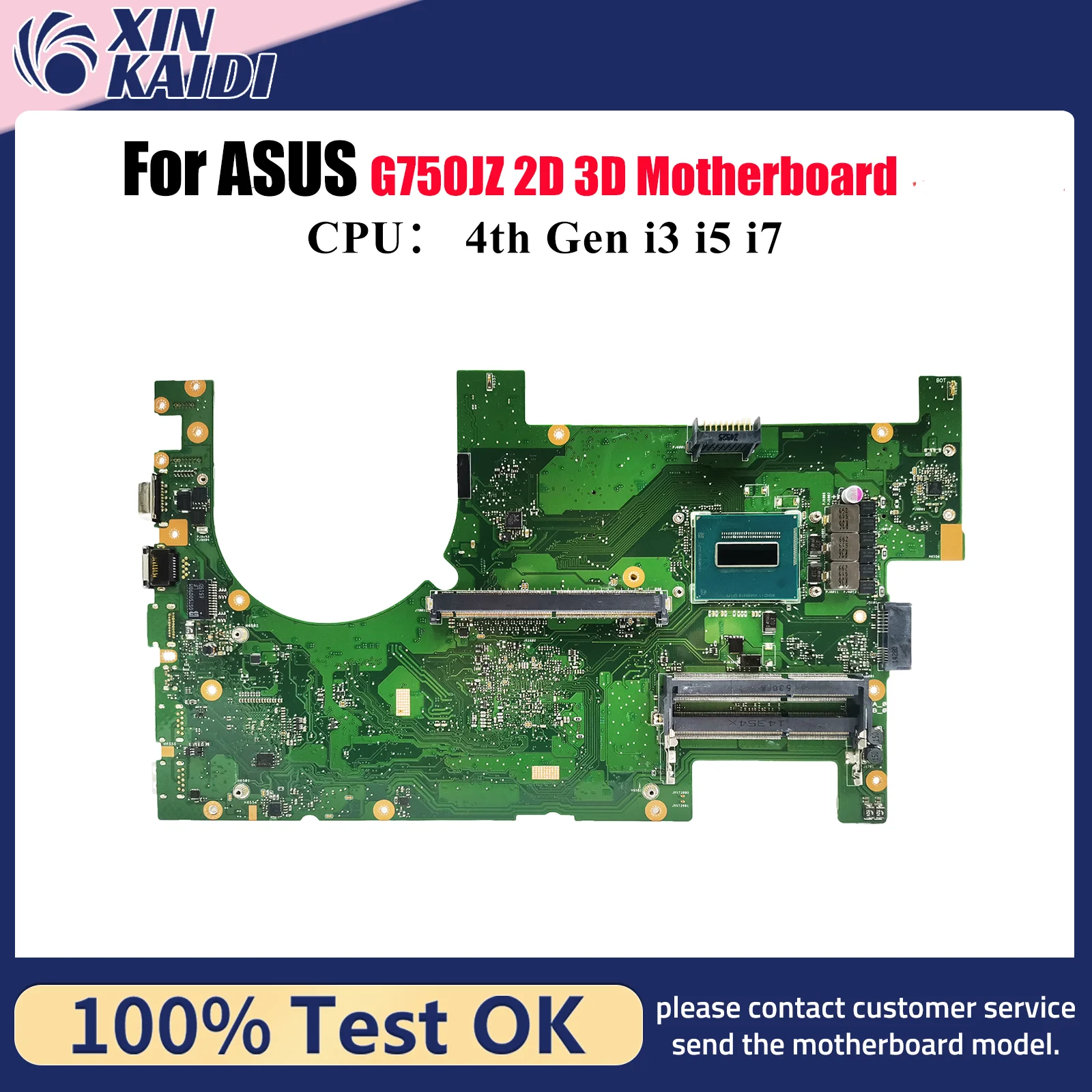 

G750JZ Laptop Motherboard For ASUS ROG G750JW G750JM G750JX G750JH G750J G750JY G750JZ Mainboard With i3 i5 i7 CPU tests OK stk
