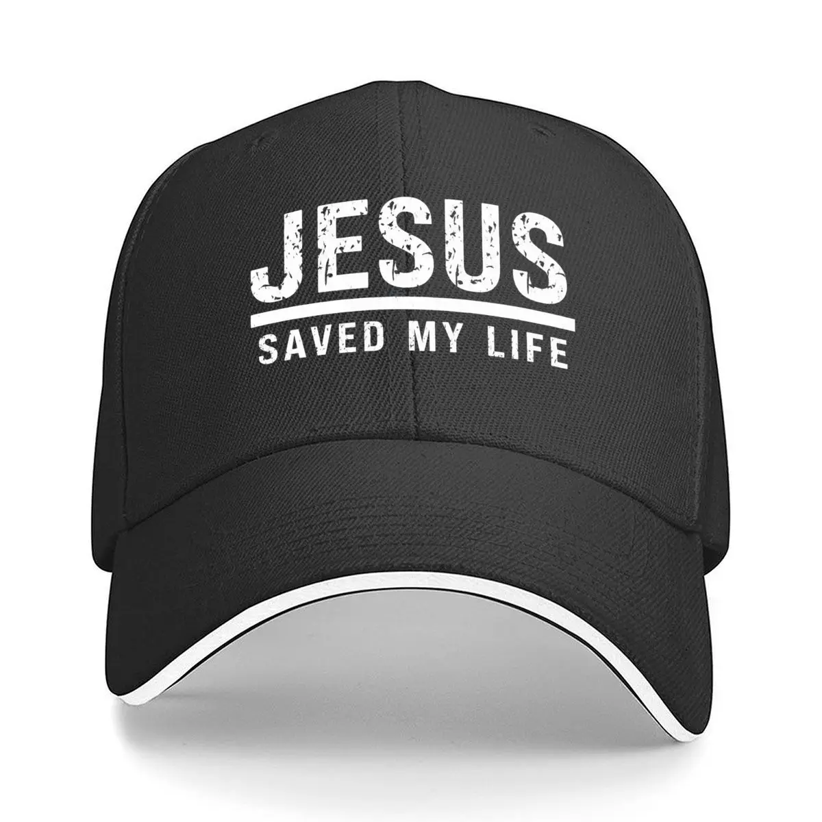 Jesus Saved My Life Christian Faith Typography Hip Hop hat Fashion Outdoor Sports Sandwich Baseball Cap