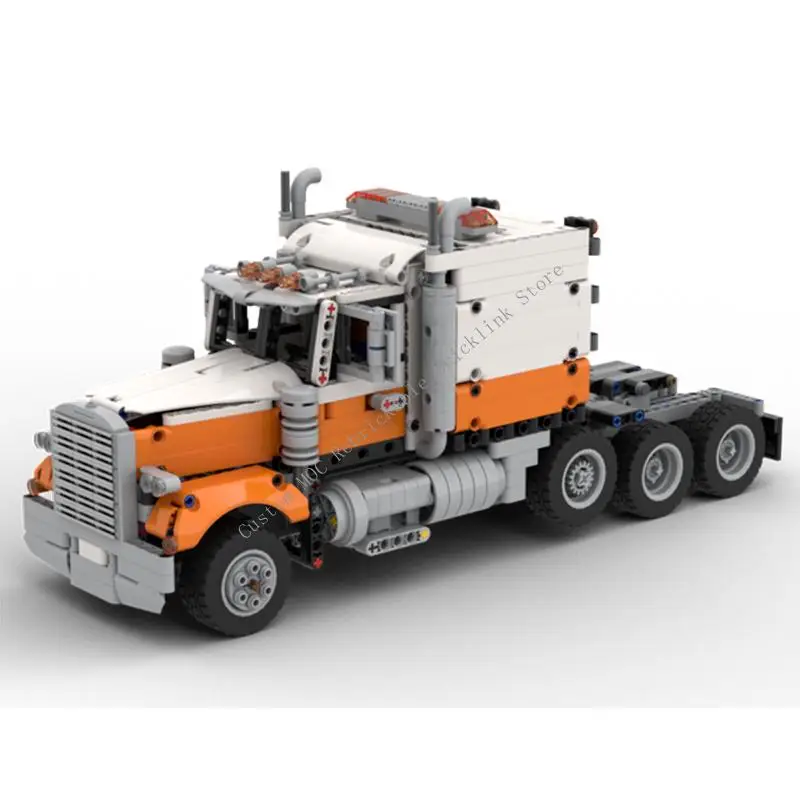 New MOC High-Tech Mechanical Power Group Heavy Truck Trailer Building Blocks Car Diy Educational Children's Toys Birthday Gift