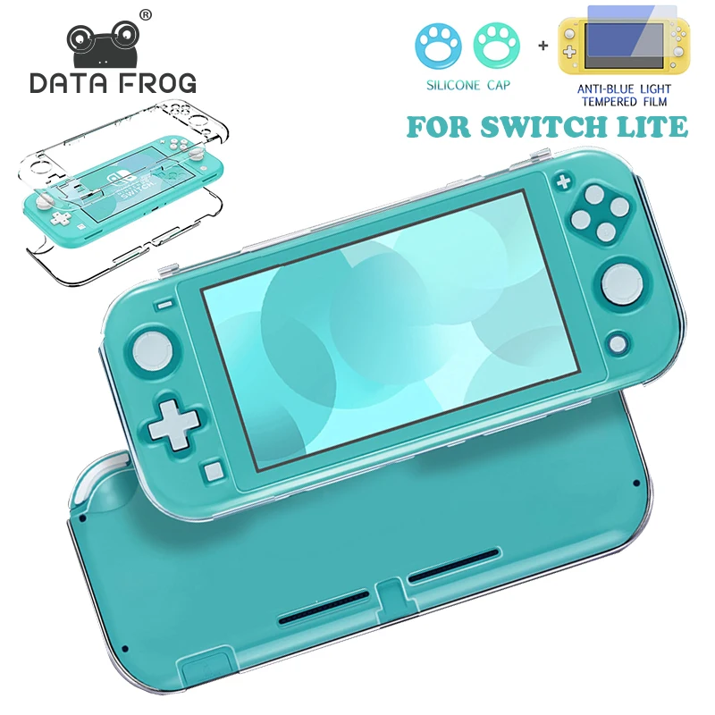 

DATA FROG Crystal Case Compatible Nintendo Switch Lite Game Console Protective Cover Tempered Film for Switch Lite Accessories