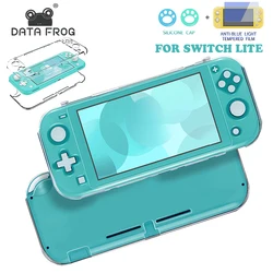 DATA FROG Crystal Case Compatible Nintendo Switch Lite Game Console Protective Cover Tempered Film for Switch Lite Accessories