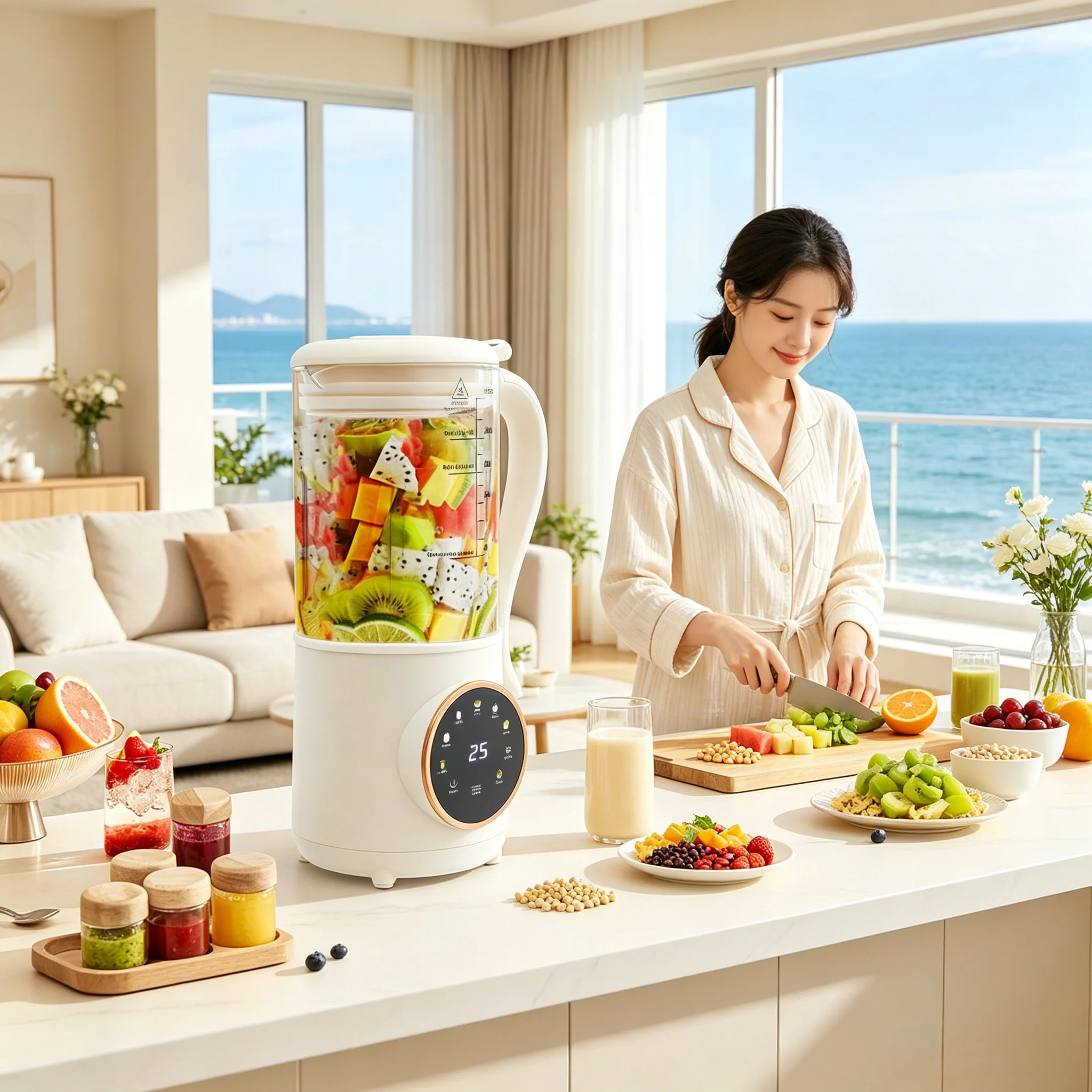 Máquina Para Hacer Leche De Soya De 1.4L Con 16 Cuchillas, Exprimidor De Leche Vegetal, Pantalla Led, Aislamiento Térmico, Funciones De Limpieza, Potencia De Calentamiento De 600W, Potencia De Agitación De 200W — -58%, 70.38€ Coupon, from 49.99€ – 58% descuento – €49.99