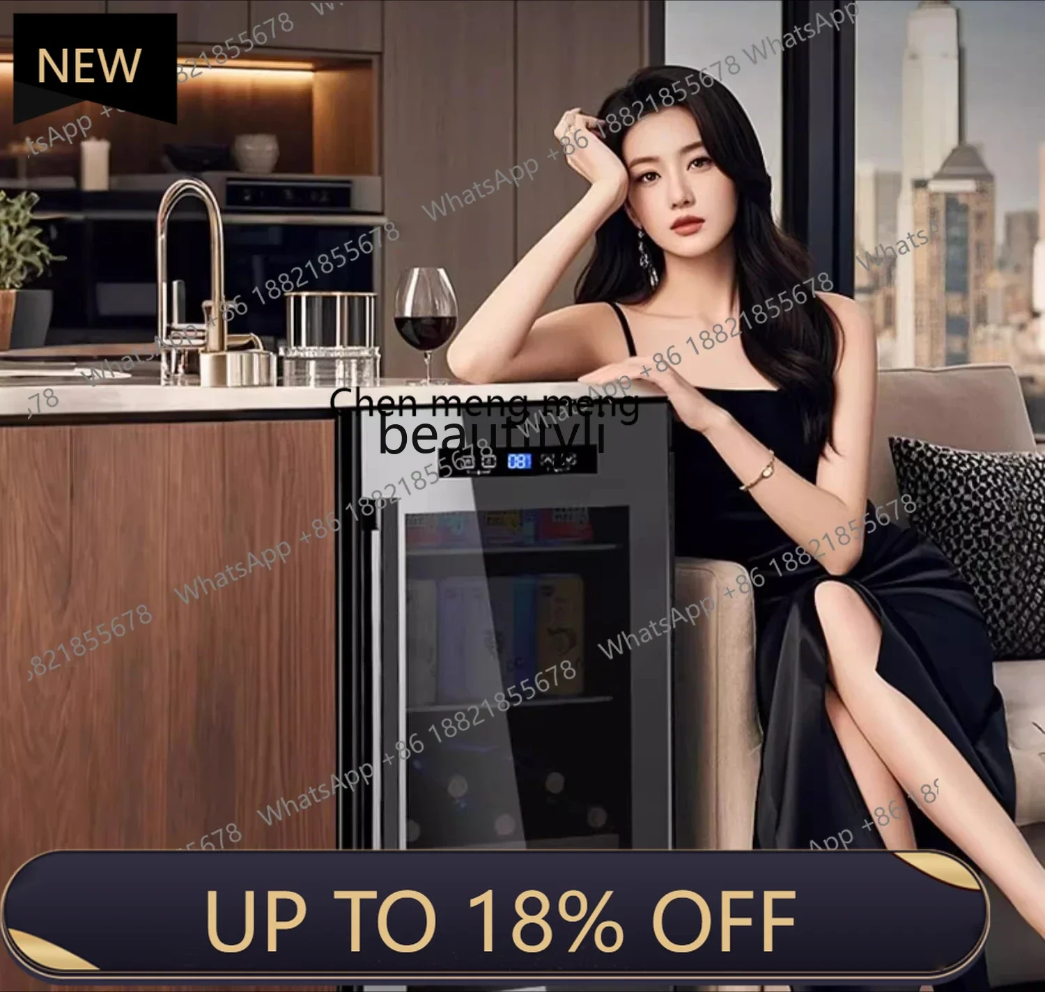 

Z189 Household embedded small refrigerated fresh-keeping cabinet tea beverage wine cabinet transparent air-cooled small refrige