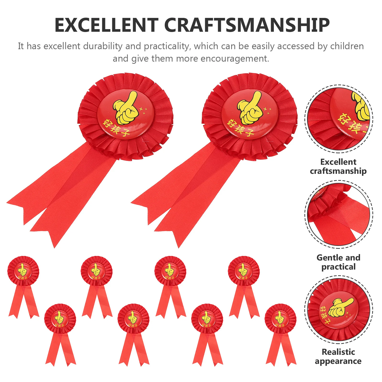 

10Pcs Kids Award Badges Medal Brooches School Reward Pins Party Gift Encouragement Medals Award Badges