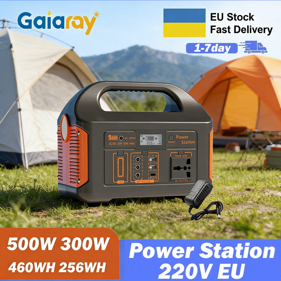  Gaiaray Portable Power Station 500W 300W Solar Generator 460WH 256WH 220V Energy Storage Supply For Outdoor Camping RV Home 