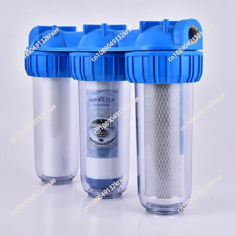 10 Inch 3 Stage Whole House Water Filter Transparent Filter Housing Pre Water Purifier System for Kitchen