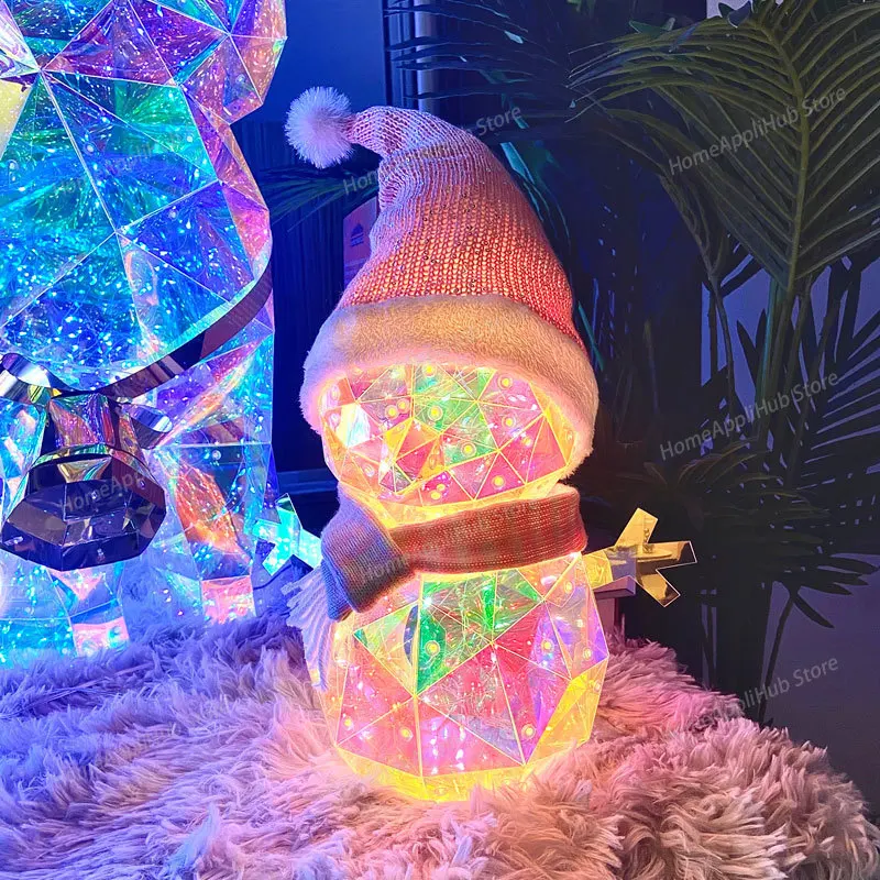 Christmas Creative LED Glow Snowman Christmas Tree New Year Gift Box Party Decorations Ornaments Valentine's Day Gift Home Decor