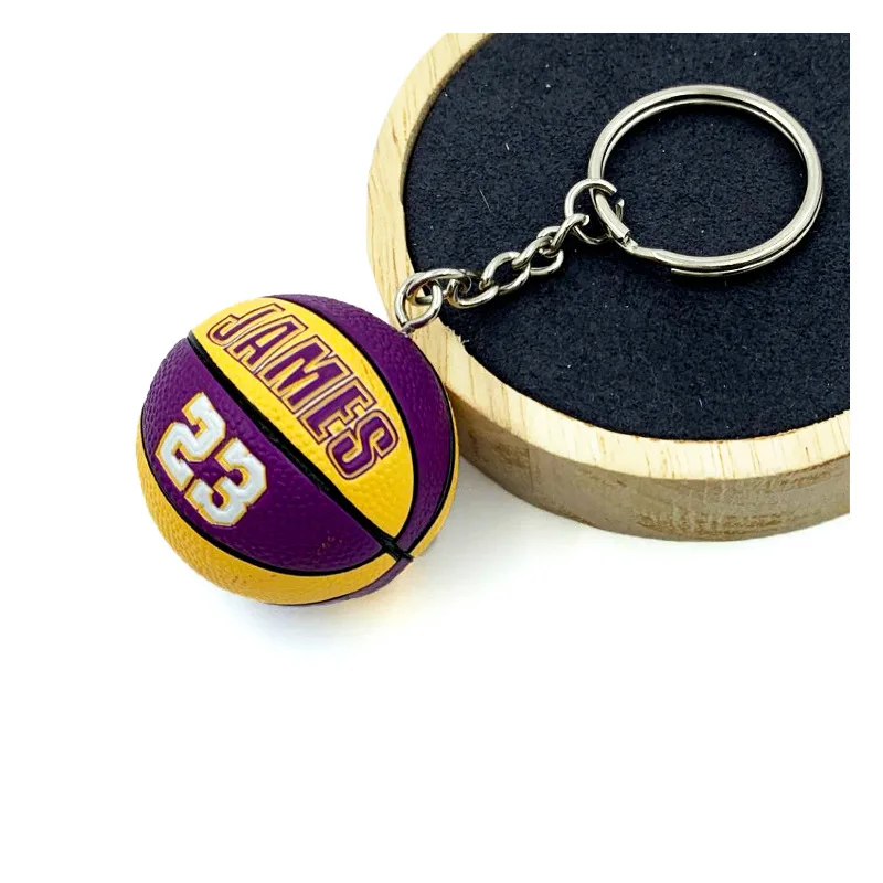 Basketball Model Keychain Basketball Star Collectibles Pendent Car Ornament Key Accessories Fans Souvenirs Toy Gift for Friends