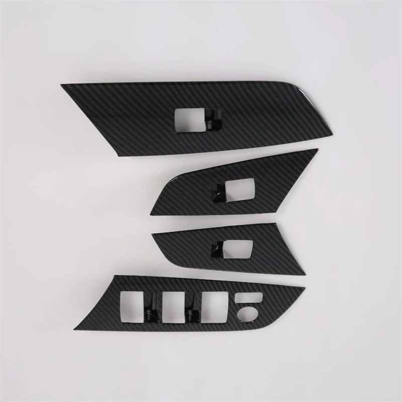 4Pcs Carbon Fiber Window Lift Switch Panel Cover For Toyota Prius 2016-2021 XW50 Car Accessories