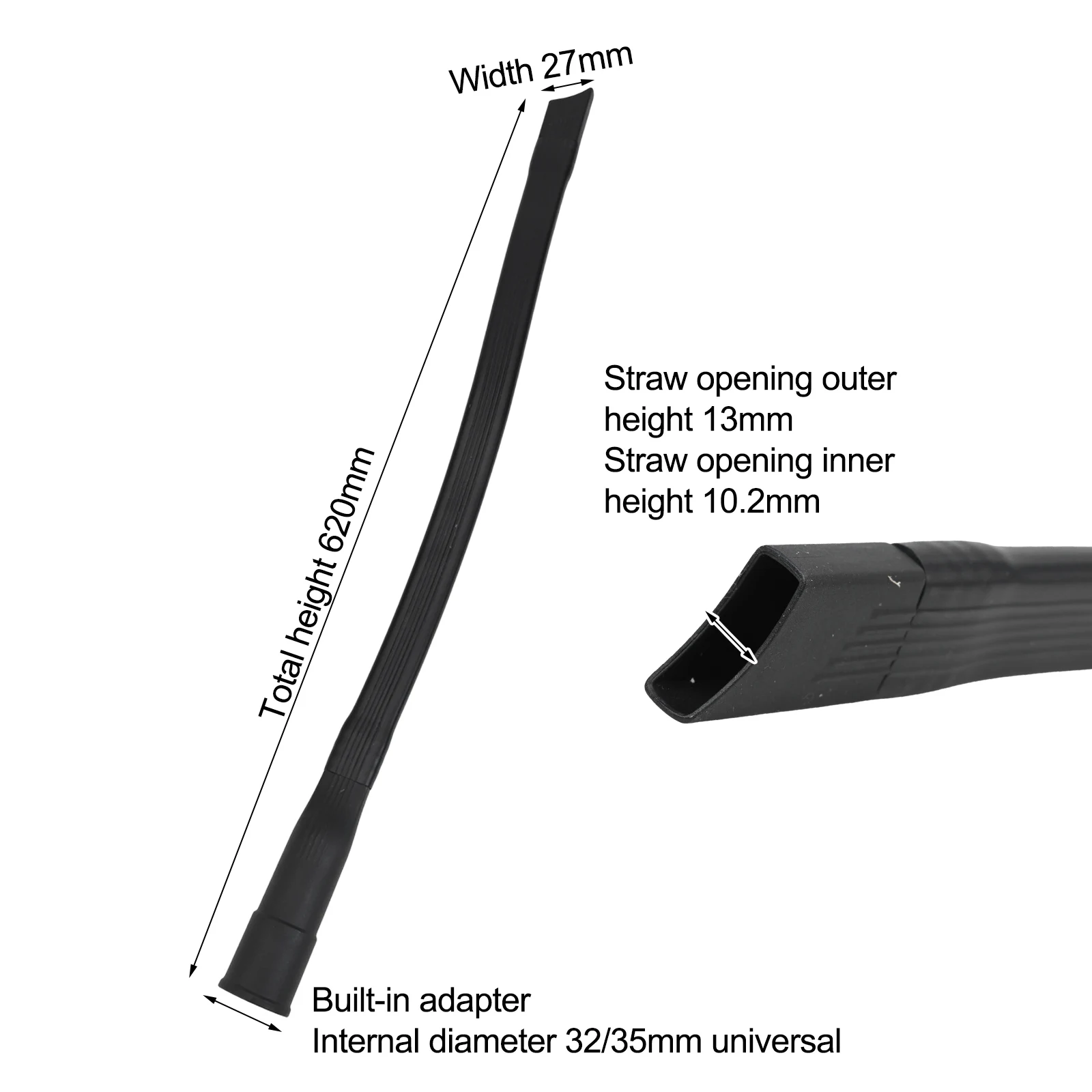 Extra Long Crevice Tool For Hoover Vacuum Cleaners Built For 35/32 Mm Hose Compatibility To Clean Behind Radiators And Cabinets