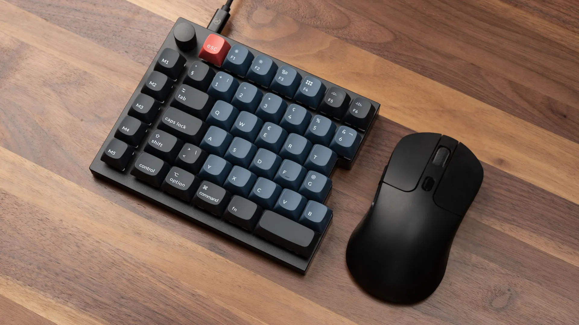 Imagem -05 - Keychron-hot Swappable Tipo-c Wired Teclado Mecânico Qmk Iso Layout Collection Knob Split Design Personalizado Q11