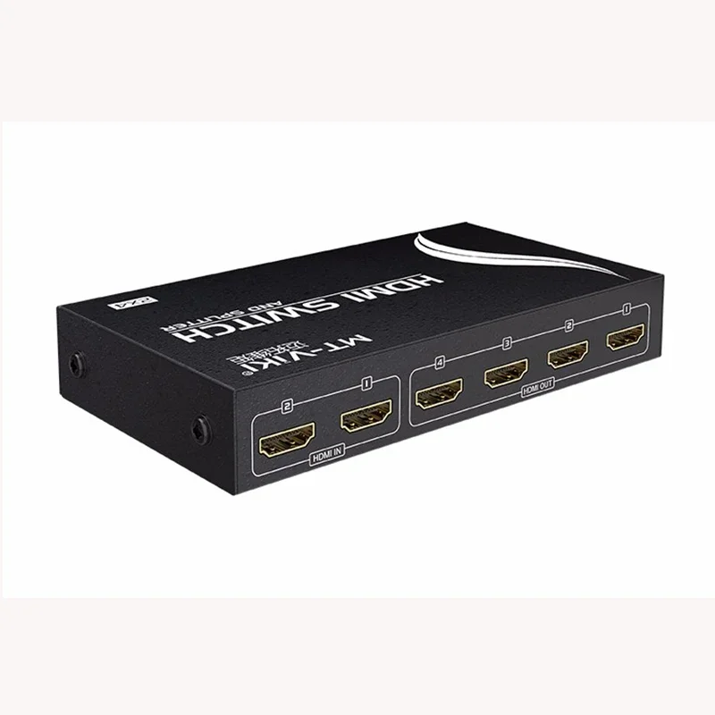 HDMI Switch And Splitter 2 In 4 Out, MT-ViKI Desktop Selector Splitter For 2 Computer 4 Monitor, HDMI Switch Splitter 2x4