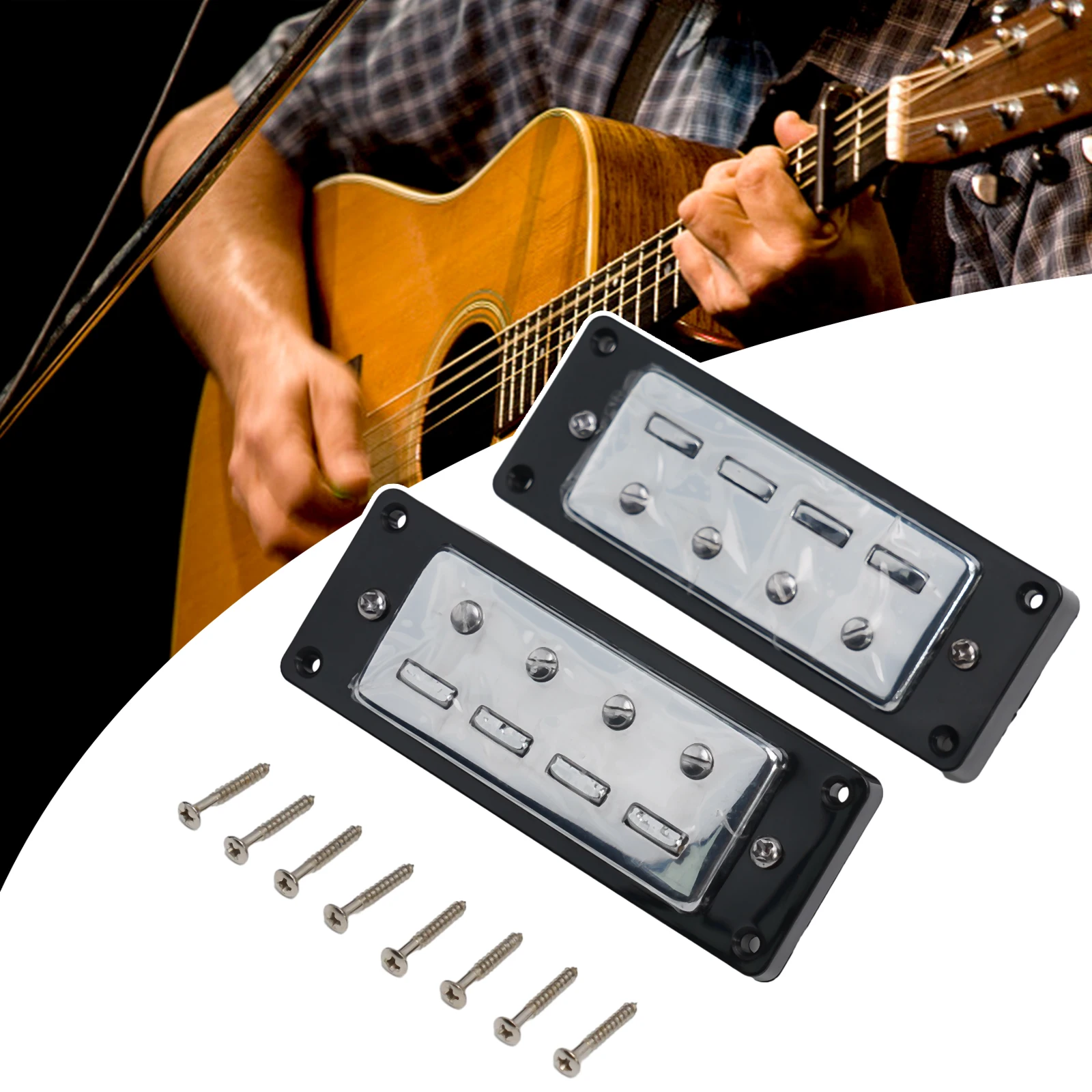 

Musical Instruments BASS Pickup Mini Pickups Black Frame Full Tone Color Humbucking Pickups Strong Magnification