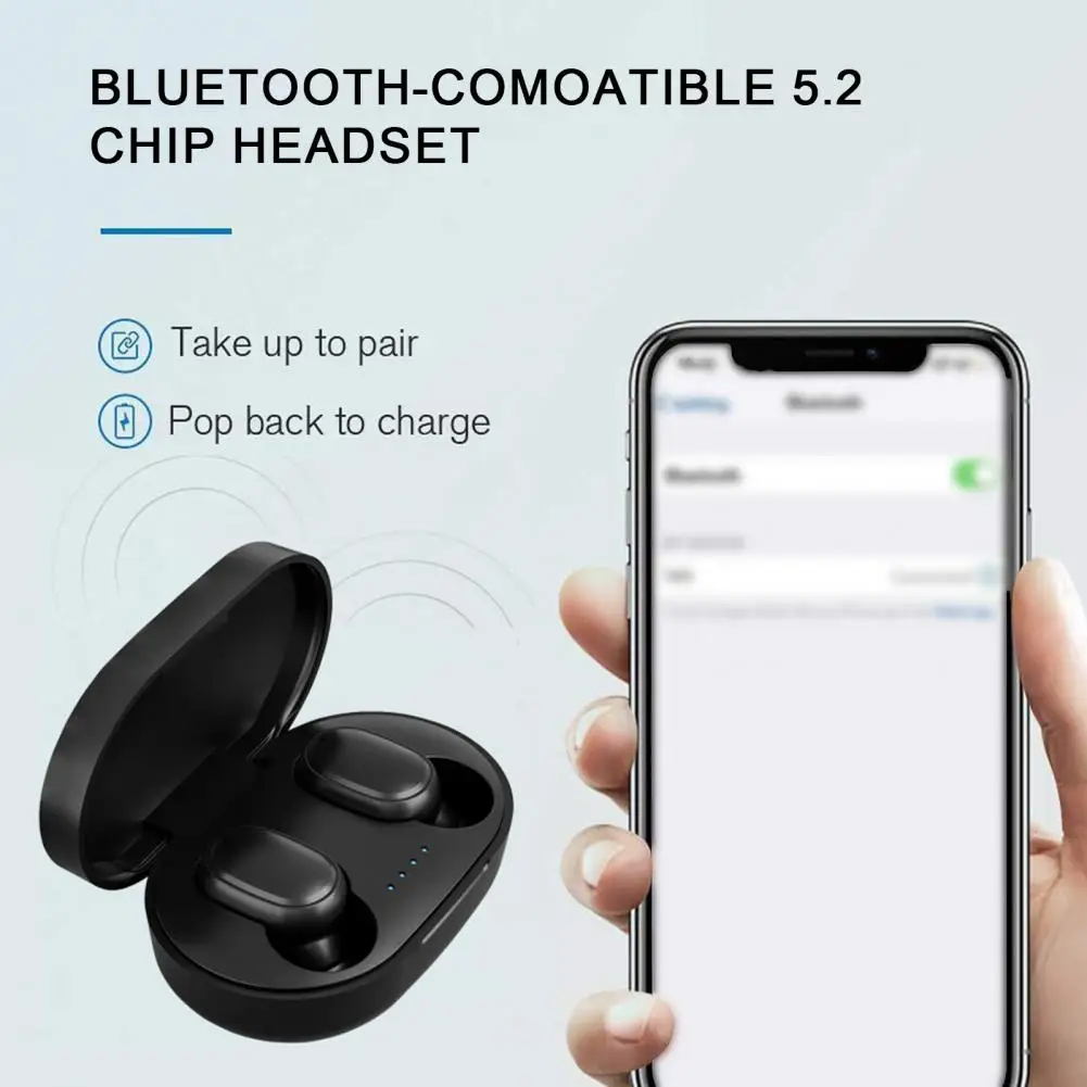 Bluetooth-compatible 5.2 Earphone Faster Connection Strong Signal HIFI Sound Long Endurance Secure Fit Portable Lightweight Wire