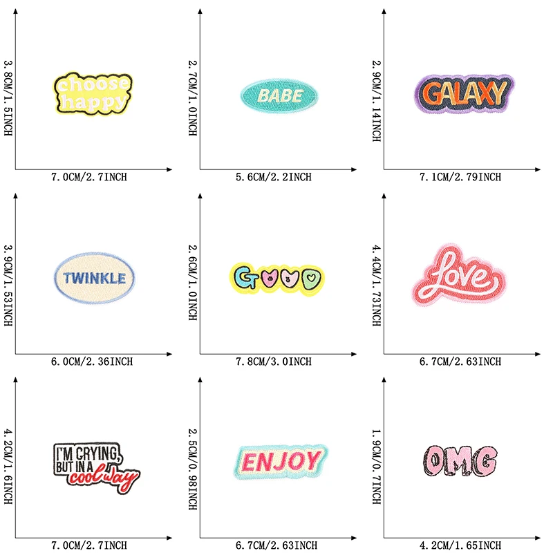 29 Pcs Lots Colorful Letters Cute Iron On Patches Baby Kids Embroidered For Clothing Jacket Sewing Small Girls Pack Diy Parches