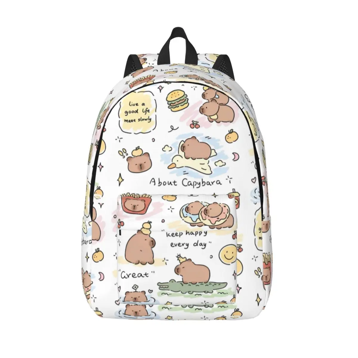 

Kawaii Капибара мультфильм милый рюкзак для учащихся начальной школы колледжа сумка для книг подростков холст рюкзак подарок