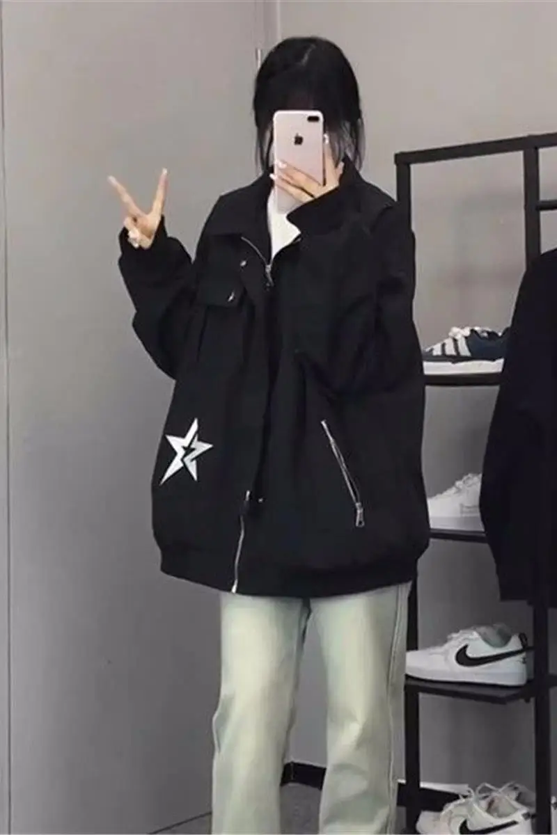 Senhoras jaquetas jeans para mulher feminino peludo ajustável botão-up ulzzang impressão floral impressão preppy textura artes duplo-deck