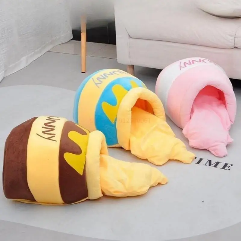 2023 Winnie The Pooh Plush Toys Honey Pot Pet Nest Thermal Cats And Dogs Deep Sleep Plushie Doll Bed Cute Pet Nest Birthday Toys