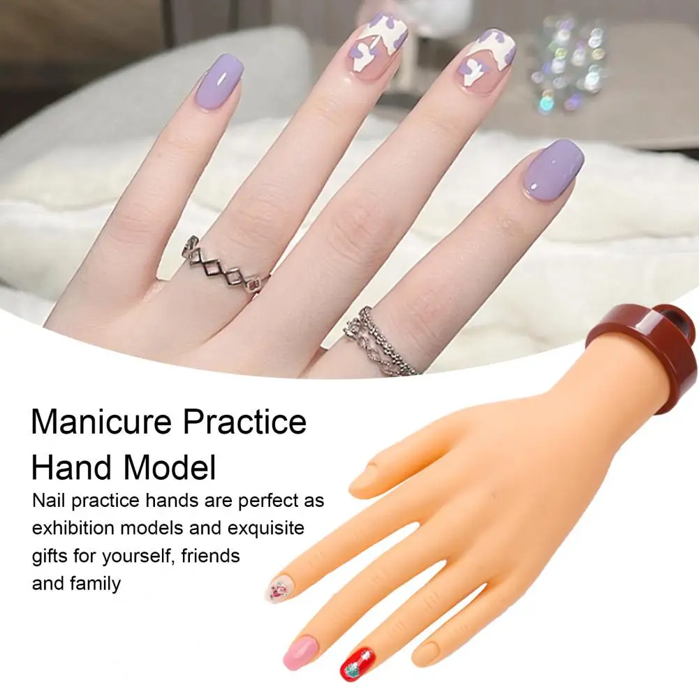 Durable Nail Practice Hand Practice Mannequin Hands Flexible Realistic Manicure Practice Hand Model for Nail Art for Nail