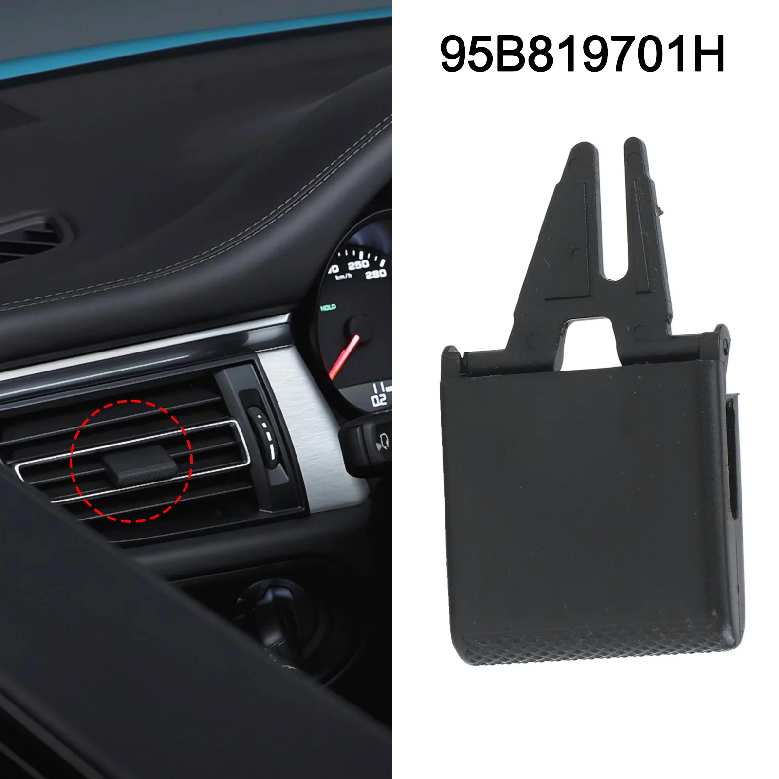 AC Air Vent Grille Clip Slider For PORSCHE For MACAN 2018-2020 95B819701H 95B819702H Plastic Black Car Accessories Interior Part view 6