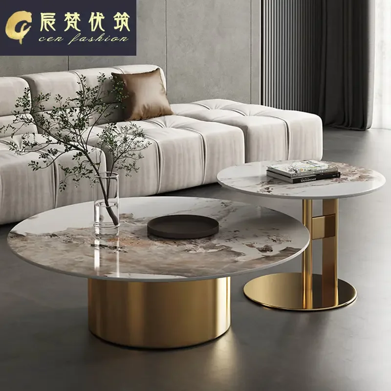 Unique Luxury Hotel Round Coffee Side Table Modern Dining Tables Tea Center Sofa Corner Mesa Lateral Para Sala Home Furniture