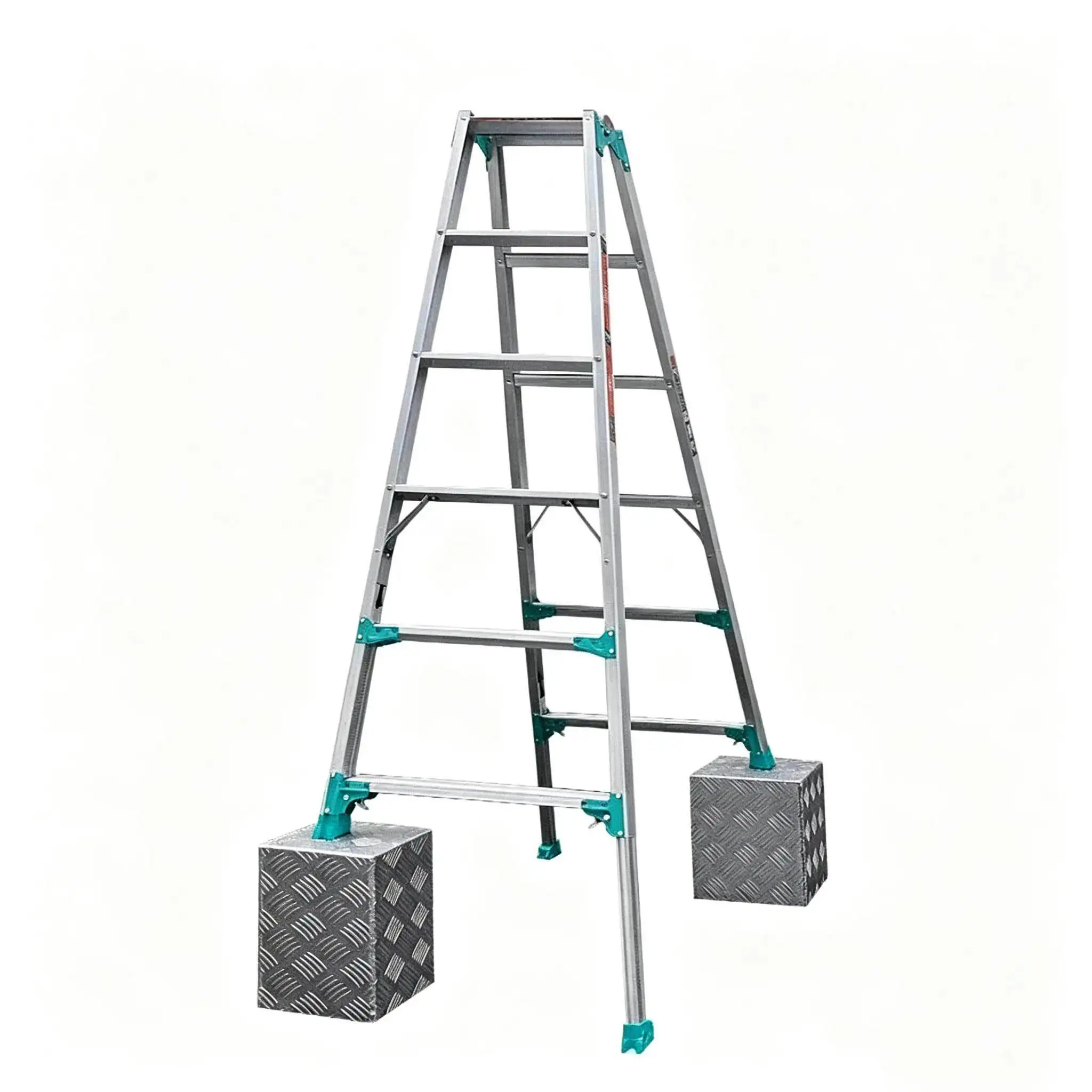 Retractable Straight Ladders Household A-Frame Step Ladders Multifunctional 5/6/7 Step Stools Thickened Aluminum Alloy Ladder image 3