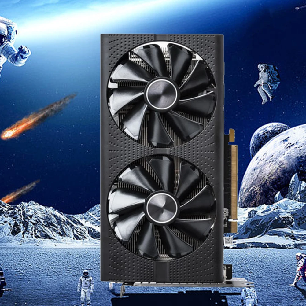 Placa gráfica de computador com ventilador duplo, Portas HD DVI e DP para PC, RX 580, 8GB, 256Bit, GDDR5, placa de vídeo, PCI-E 3.0, 0x16