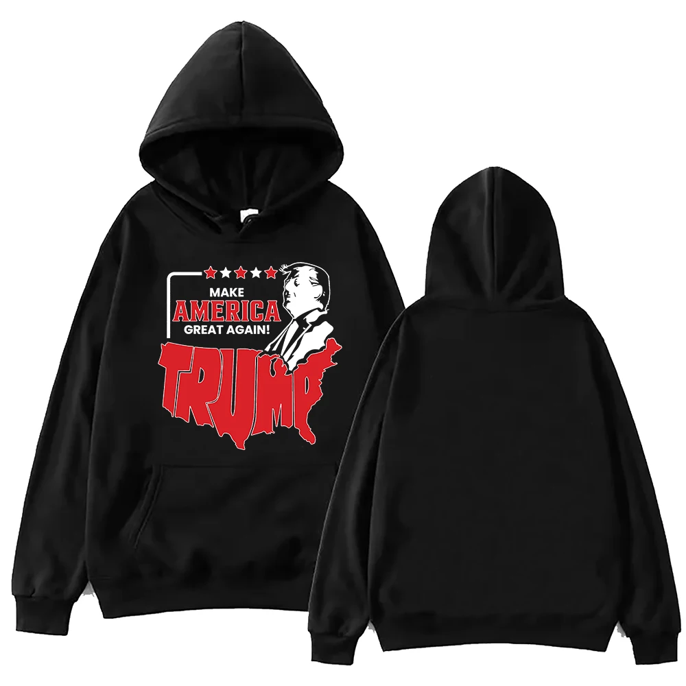 

Trump MAGA 2024 the 47th President Hoodie Harajuku Pullover Tops Sweatshirt Fans Gift