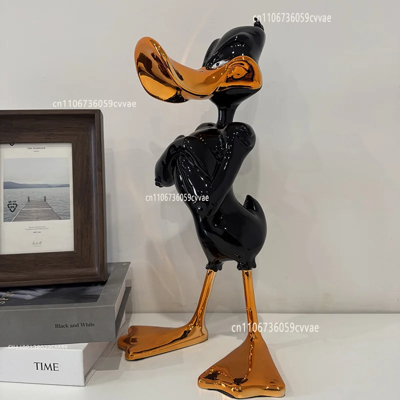 40Cm Angry Duck Statue Cute Cartoon Resin Model Sculpture Living Room Decoration Holiday Gift