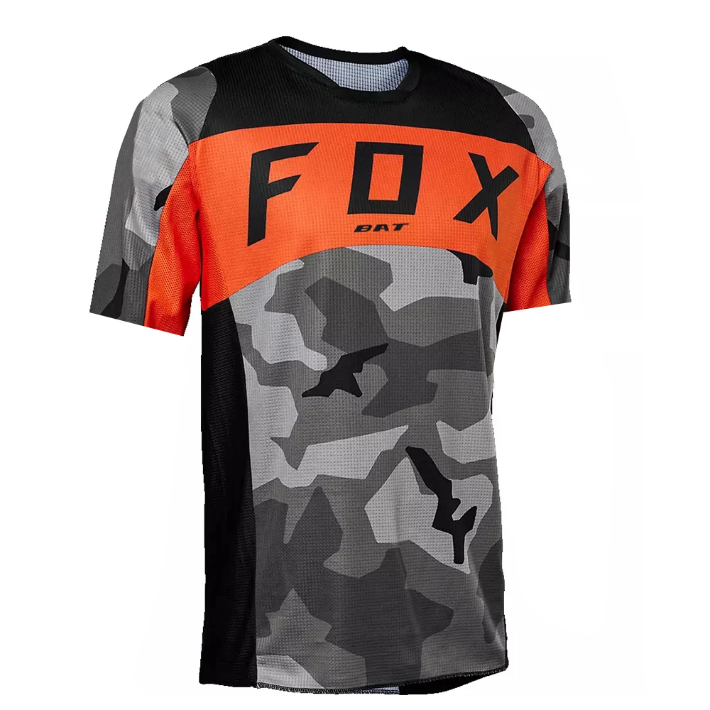 Men\'s Short Sleeve Downhill Bike T-Shirt MTB BAT FOX Shirts Offroad DH Jersey Motorcycle Motocross Clothing Camisas Ciclismo