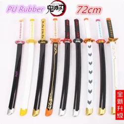 Demon Slayer Original Anime Assembled Sword Katana Cosplay Props Orange Tomioka Giyuu Kamado Tanjirou Swords 72cm