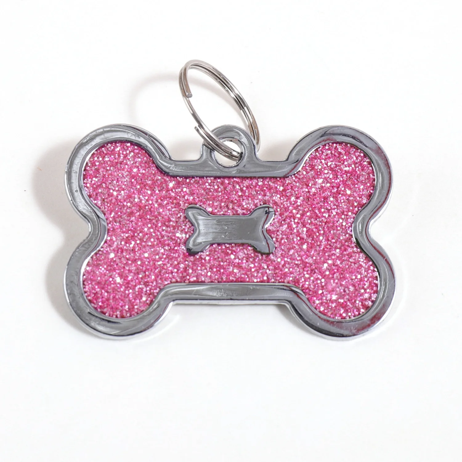 Gliterende gepersonaliseerde tekst hondenlabels, gepersonaliseerde naam honden ID-tag, laser gegraveerde tekst en nummer, halsband hanger, gepersonaliseerde naam huisdier ID-tag - afbeelding 2