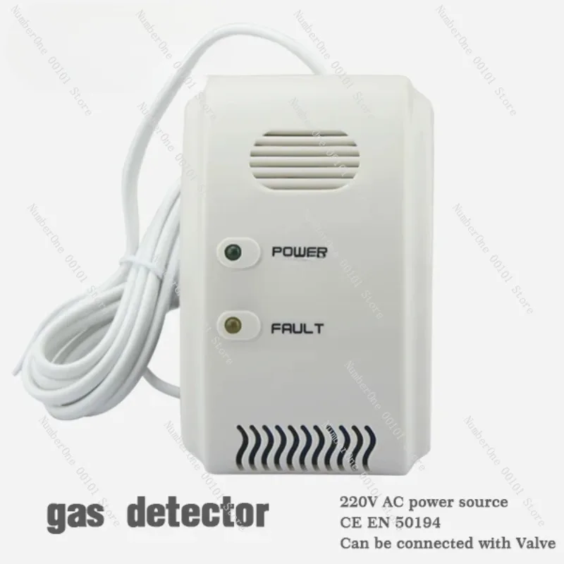 220V Wall-Mounted Gas Detectors Alarm Butane LPG Sensor Sound Light Warn Propane for Bedroom Protection Alarm system